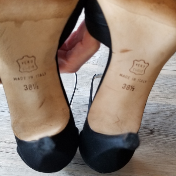 Vintage Manolo Blahnik Linen Ankle Strap Pointed Toe Pump Heel - Picture 10 of 13